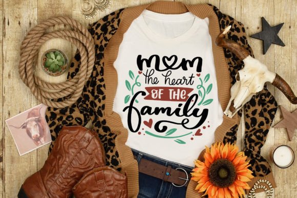 Mom the Heart of the Family SVG Cut File
