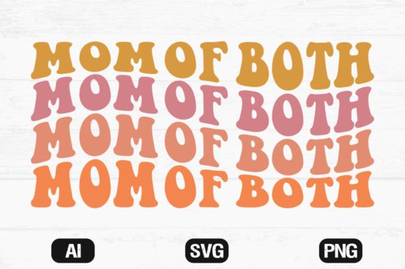 The Retro 'Mom of Both' Wavy T-Shirt Design: A Designer's Review
